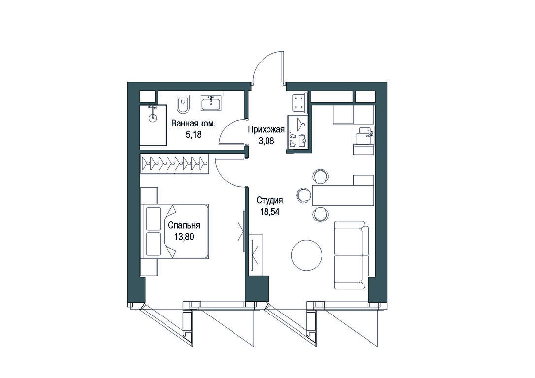 1-BD Apartment Sale, 40.6 sq. m. at Famous, Bagrationovsky Drive, 5к2, Moscow, Russia #1 1-BD Apartment Sale, 40.6 sq. m. at Famous, Bagrationovsky Drive, 5к2, Moscow, Russia #1