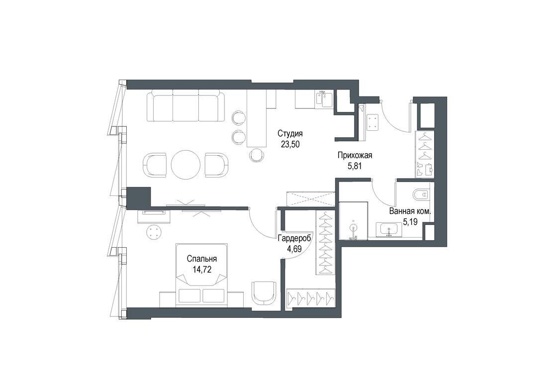 1-BD Apartment Sale, 53.89 sq. m. at Famous, Bagrationovsky Drive, 5к2, Moscow, Russia #1 1-BD Apartment Sale, 53.89 sq. m. at Famous, Bagrationovsky Drive, 5к2, Moscow, Russia #1