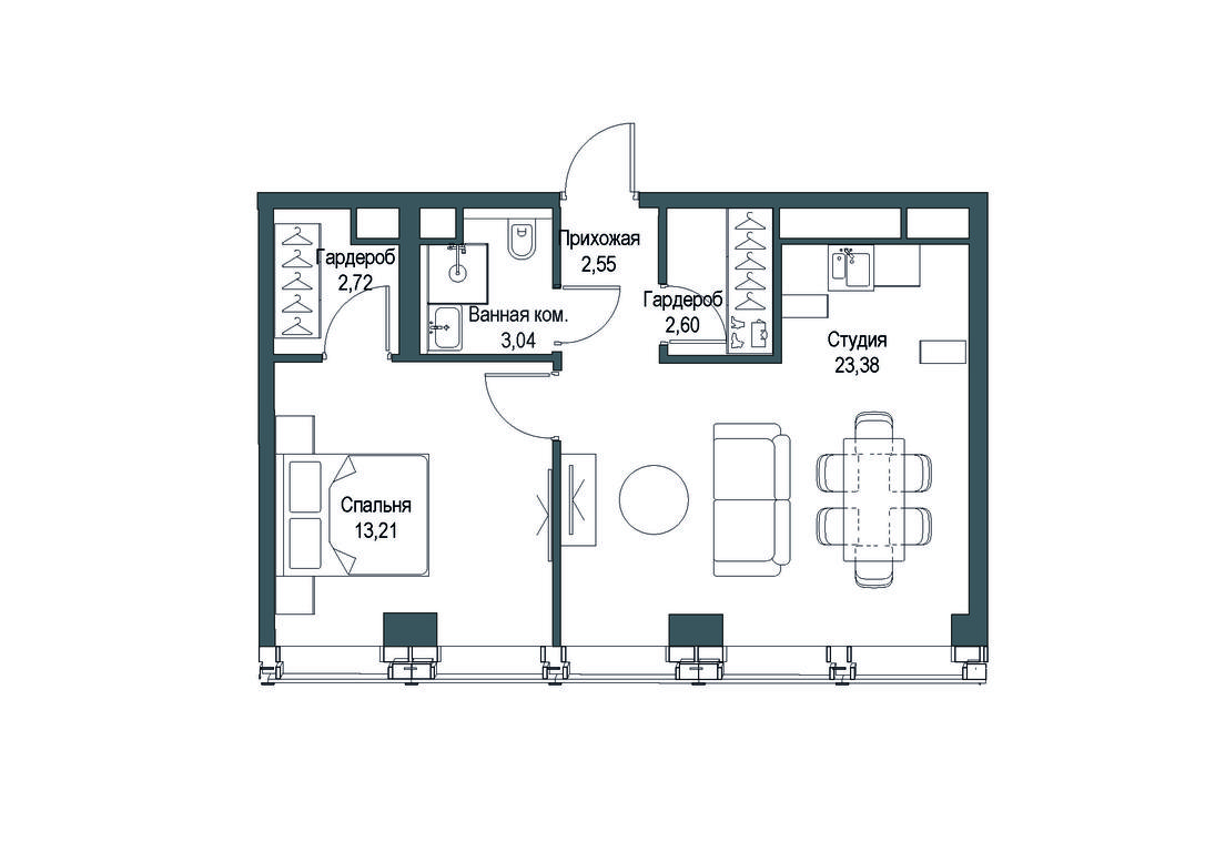 1-BD Apartment Sale, 57.62 sq. m. at Famous, Bagrationovsky Drive, 5к2, Moscow, Russia #1 1-BD Apartment Sale, 57.62 sq. m. at Famous, Bagrationovsky Drive, 5к2, Moscow, Russia #1