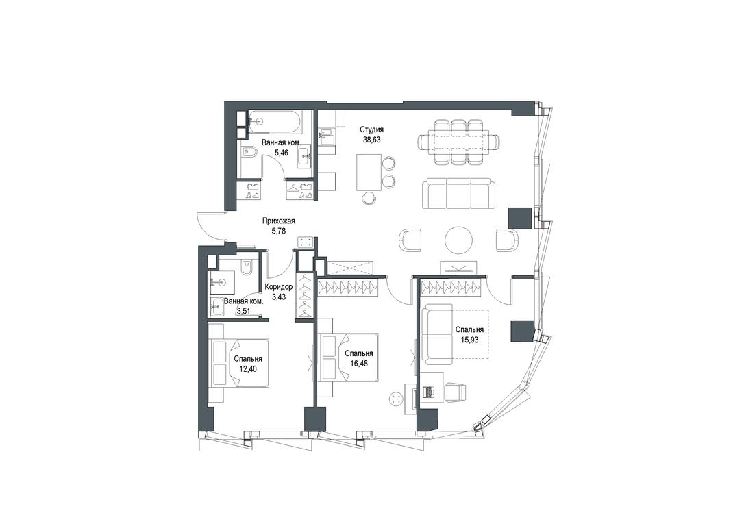 3-BD Apartment Sale, 101.53 sq. m. at Famous, Bagrationovsky Drive, 5к2, Moscow, Russia #1 3-BD Apartment Sale, 101.53 sq. m. at Famous, Bagrationovsky Drive, 5к2, Moscow, Russia #1