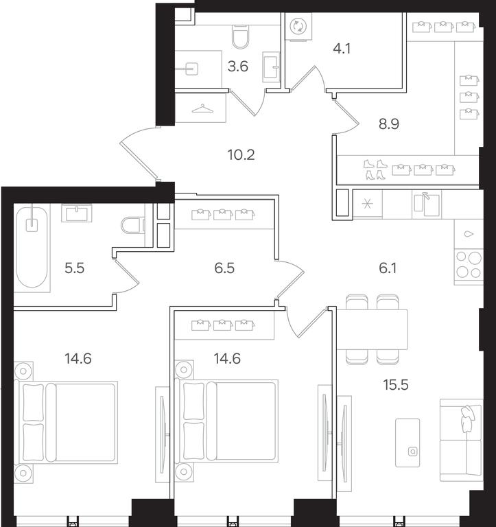 2-BD Apartment Sale, 89.6 sq. m. at Mangazeya na Tulskoy, Bolshaya Tulskaya Street, Moscow, Russia #1 2-BD Apartment Sale, 89.6 sq. m. at Mangazeya na Tulskoy, Bolshaya Tulskaya Street, Moscow, Russia #1