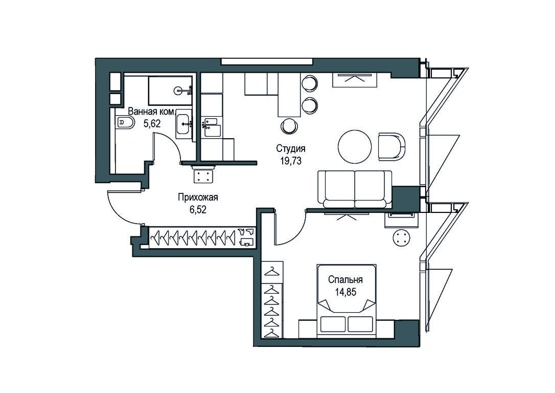 1-BD Apartment Sale, 46.72平方米 at Famous, Bagrationovsky Drive, 5к2, Moscow, Russia #1 1-BD Apartment Sale, 46.72平方米 at Famous, Bagrationovsky Drive, 5к2, Moscow, Russia #1