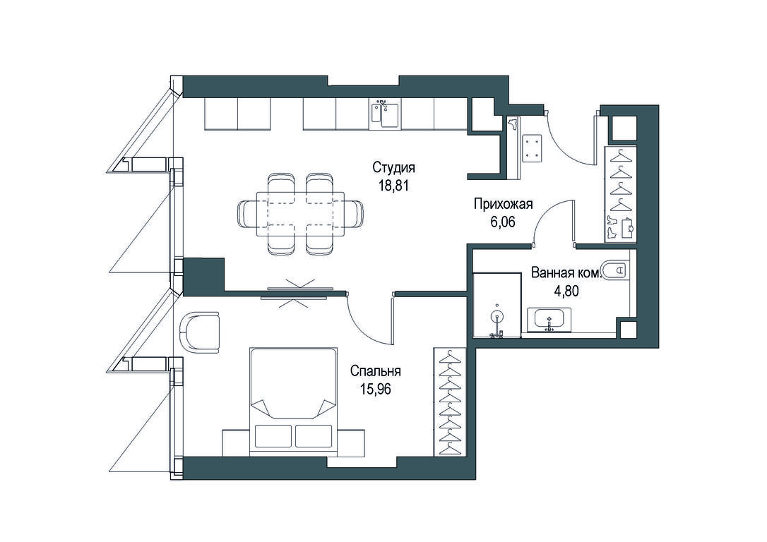1-BD Apartment Sale, 45.63 sq. m. at Famous, Bagrationovsky Drive, 5к2, Moscow, Russia #1 1-BD Apartment Sale, 45.63 sq. m. at Famous, Bagrationovsky Drive, 5к2, Moscow, Russia #1