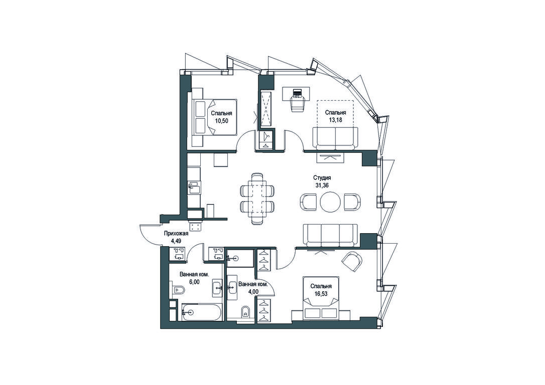 3-BD Apartment Sale, 86.06 sq. m. at Famous, Bagrationovsky Drive, 5к2, Moscow, Russia #1 3-BD Apartment Sale, 86.06 sq. m. at Famous, Bagrationovsky Drive, 5к2, Moscow, Russia #1