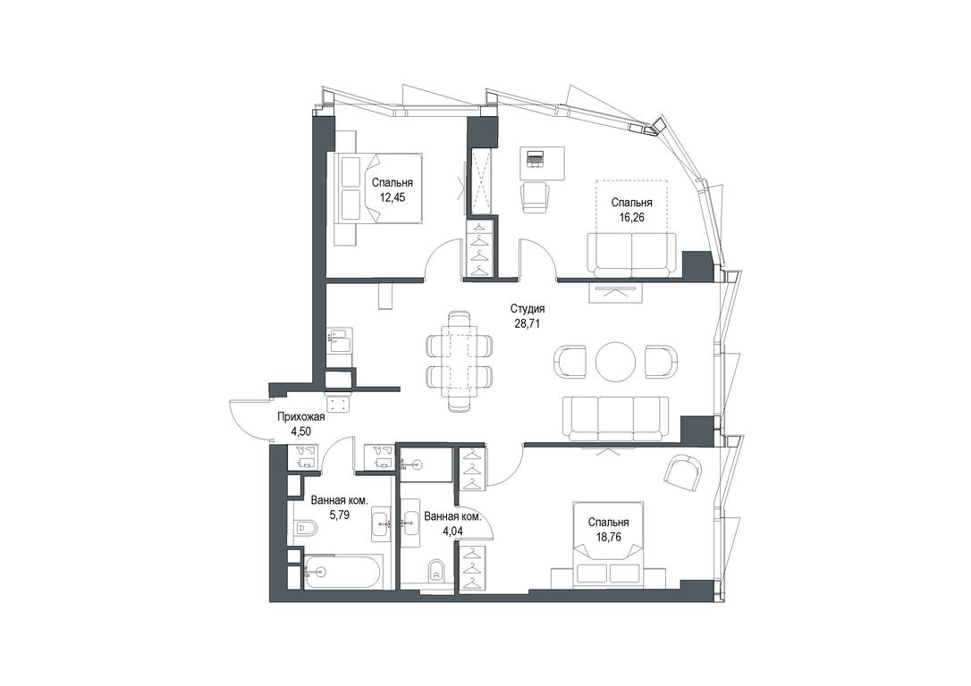 3-BD Apartment Sale, 90.87 sq. m. at Famous, Bagrationovsky Drive, 5к2, Moscow, Russia #1 3-BD Apartment Sale, 90.87 sq. m. at Famous, Bagrationovsky Drive, 5к2, Moscow, Russia #1