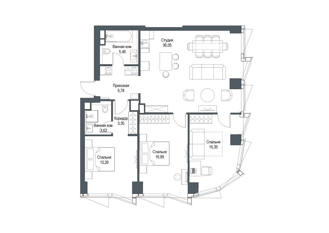 3-BD Apartment Sale, 99.77 sq. m. at Famous, Bagrationovsky Drive, 5к2, Moscow, Russia #1 3-BD Apartment Sale, 99.77 sq. m. at Famous, Bagrationovsky Drive, 5к2, Moscow, Russia #1
