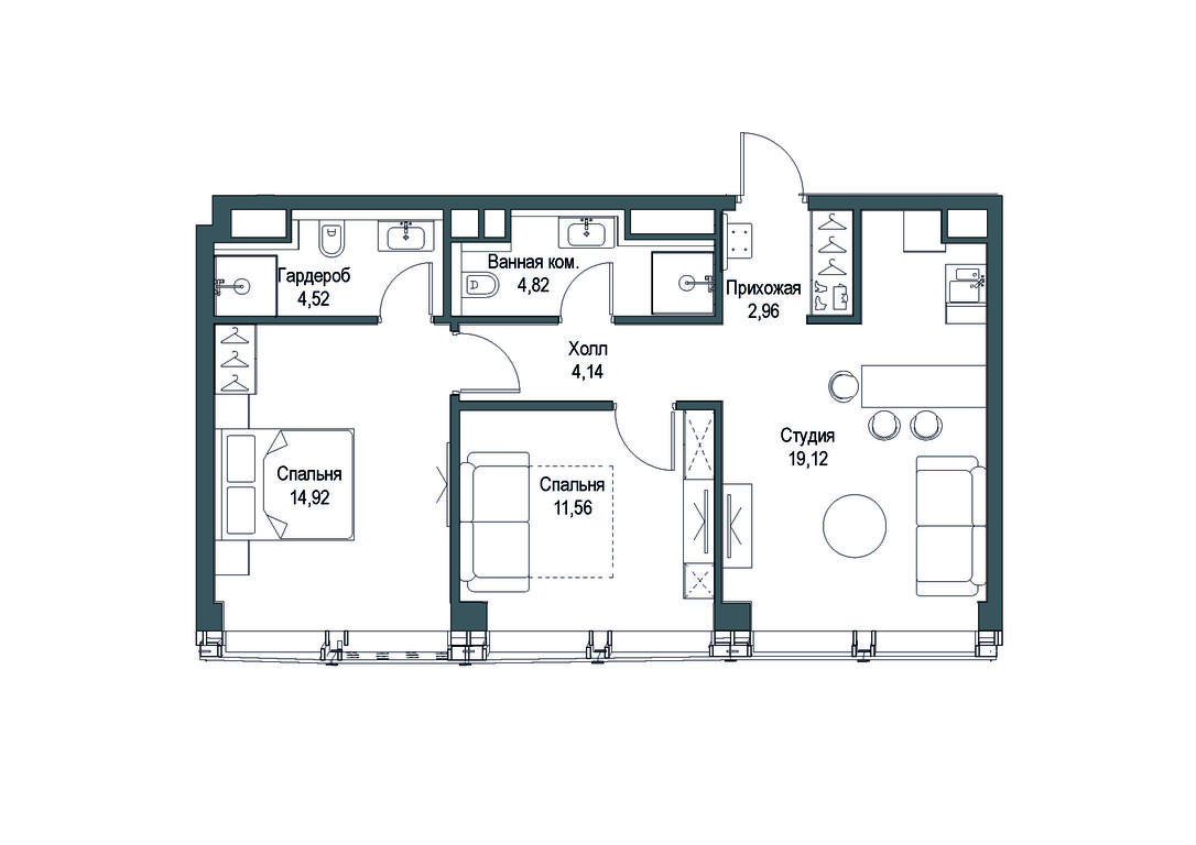 3-BD Apartment Sale, 97.26 sq. m. at Famous, Bagrationovsky Drive, 5к2, Moscow, Russia #1 3-BD Apartment Sale, 97.26 sq. m. at Famous, Bagrationovsky Drive, 5к2, Moscow, Russia #1