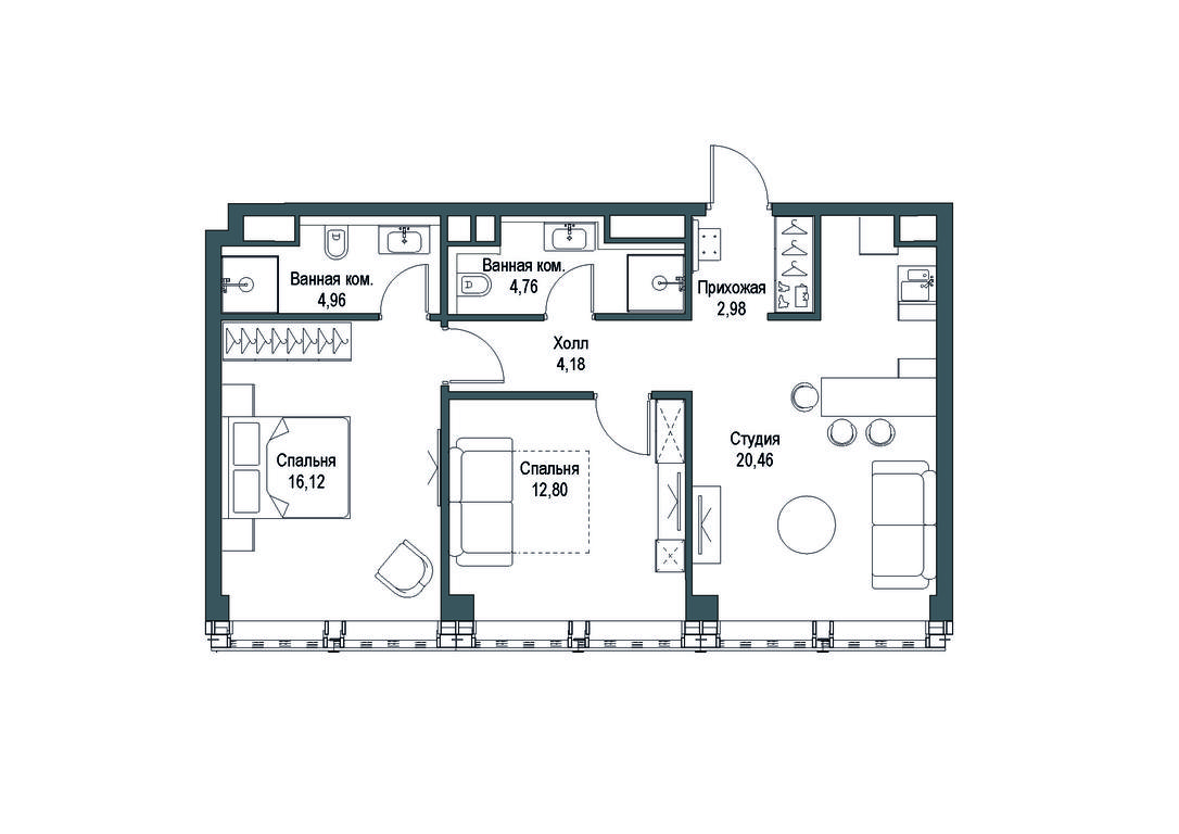 3-BD Apartment Sale, 99.46 sq. m. at Famous, Bagrationovsky Drive, 5к2, Moscow, Russia #1 3-BD Apartment Sale, 99.46 sq. m. at Famous, Bagrationovsky Drive, 5к2, Moscow, Russia #1