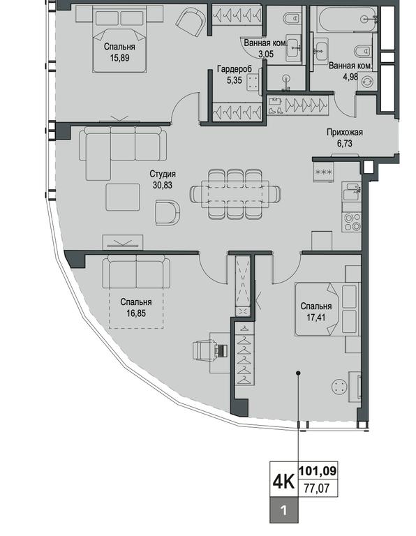 Продажа 3-комн. квартиры, 101,09 м² в ЖК «Феймос (Famous)», Багратионовский проезд, 5к2, Москва, Россия #2 Продажа 3-комн. квартиры, 101,09 м² в ЖК «Феймос (Famous)», Багратионовский проезд, 5к2, Москва, Россия #2
