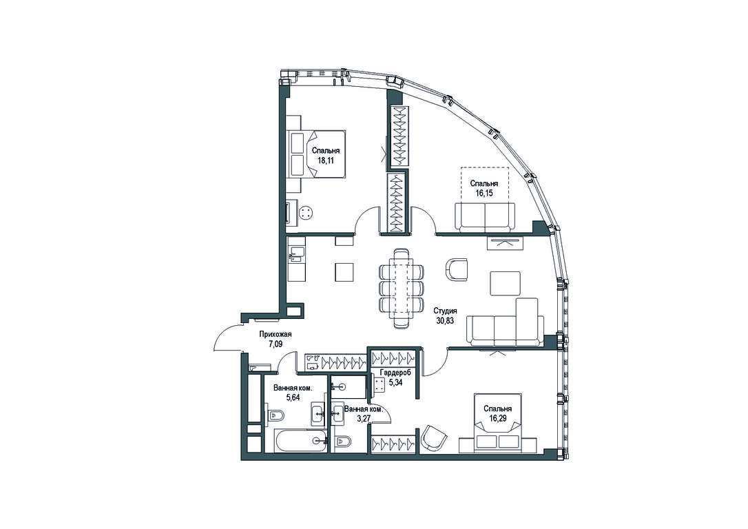 3-BD Apartment Sale, 116.86 sq. m. at Famous, Bagrationovsky Drive, 5к2, Moscow, Russia #1 3-BD Apartment Sale, 116.86 sq. m. at Famous, Bagrationovsky Drive, 5к2, Moscow, Russia #1