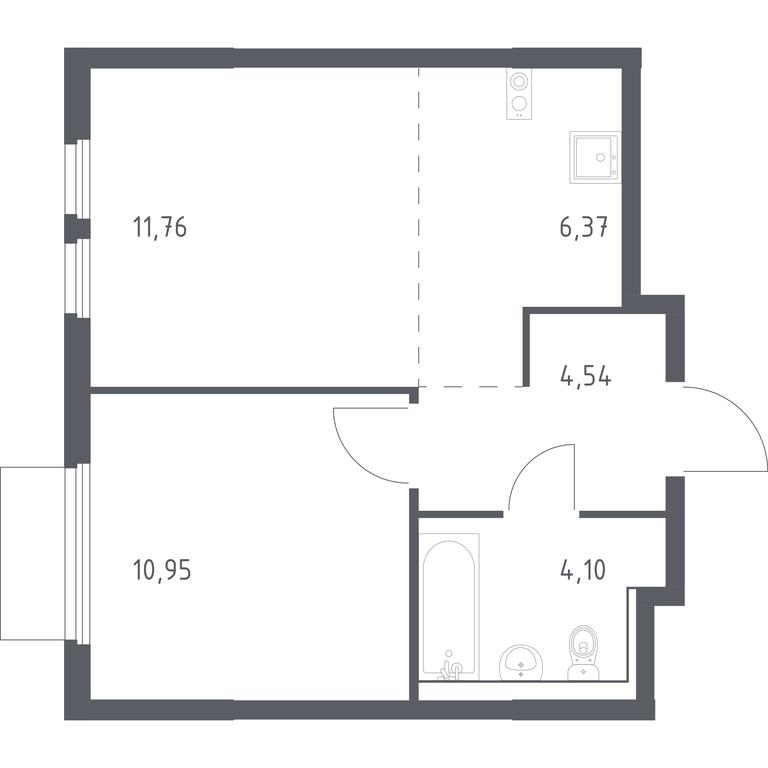 Apartment Sale, 37.72 sq. m. at Prigorod Lesnoe, Molodyozhny bulvar, 6, derevnya Misaylovo, Leninskiy City District, Moscow Region, Russia #1