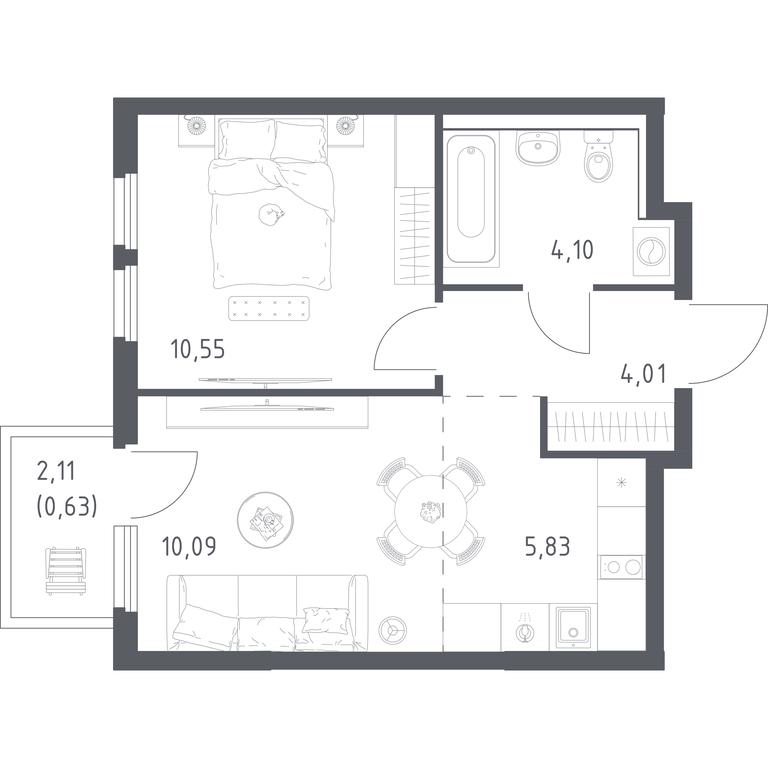 Apartment Sale, 35.21平方米 at Prigorod Lesnoe, Molodyozhny bulvar, 6, derevnya Misaylovo, Leninskiy City District, Moscow Region, Russia #2 Apartment Sale, 35.21平方米 at Prigorod Lesnoe, Molodyozhny bulvar, 6, derevnya Misaylovo, Leninskiy City District, Moscow Region, Russia #2