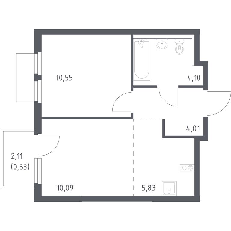 Apartment Sale, 35.21平方米 at Prigorod Lesnoe, Molodyozhny bulvar, 6, derevnya Misaylovo, Leninskiy City District, Moscow Region, Russia #1 Apartment Sale, 35.21平方米 at Prigorod Lesnoe, Molodyozhny bulvar, 6, derevnya Misaylovo, Leninskiy City District, Moscow Region, Russia #1