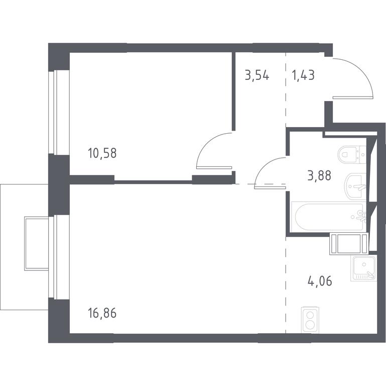 Apartment Sale, 39.7 sq. m. at Prigorod Lesnoe, Molodyozhny bulvar, 6, derevnya Misaylovo, Leninskiy City District, Moscow Region, Russia #1