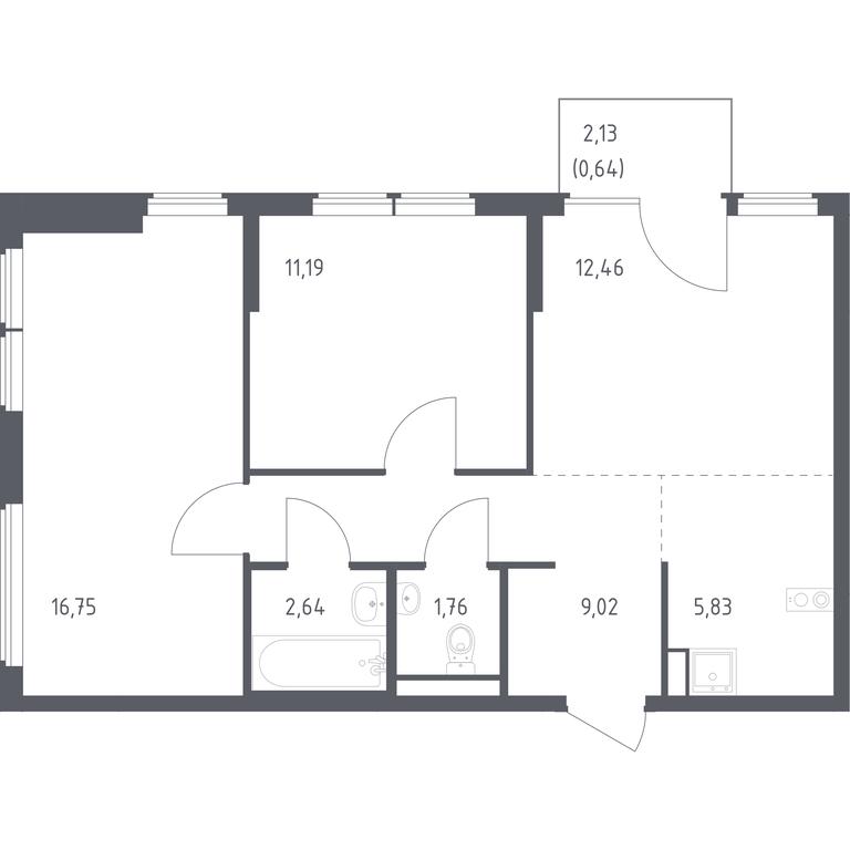 Продажа 1-комн. квартиры, 60,29 м² в ЖК «Остафьево», Остафьевское шоссе, 12к1, поселение Рязановское, Москва, Россия #1