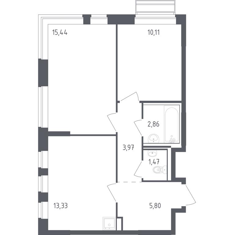 1-BD Apartment Sale, 52.98 sq. m. at Rublevskiy Kvartal, Laykovo Green Quarter, zhiloy kompleks Gorod-sobytiye Laykovo, selo Laykovo, Odintsovskiy City District, Moscow Region, Russia #1