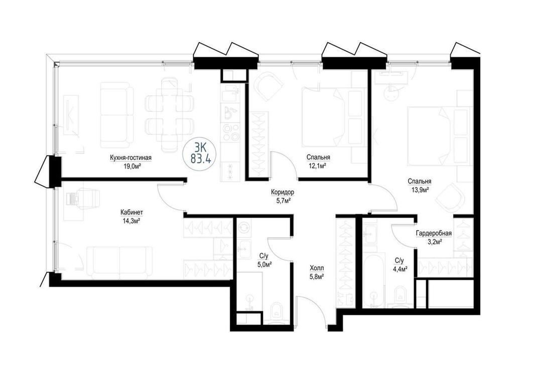 Продажа 3-комн. квартиры, 83,4 м² в ЖК «Метрополия», Волгоградский проспект, 32/3к1, Москва, Россия #2