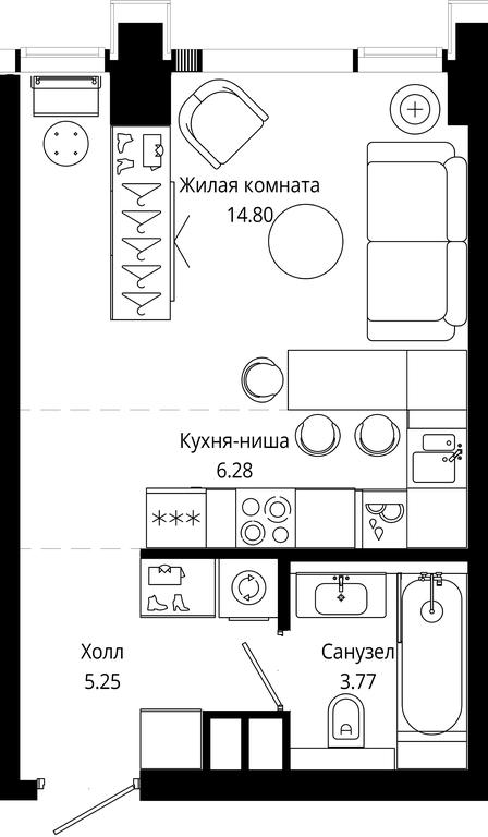 Apartment Sale, 30.07平方米 at Mod, 4th Maryinoy Roschi Street, 12с9, Moscow, Russia #1