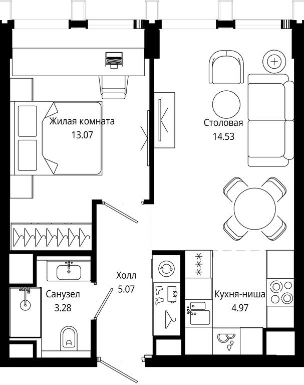 1-BD Apartment Sale, 40.92平方米 at Mod, 4th Maryinoy Roschi Street, 12с9, Moscow, Russia #1 1-BD Apartment Sale, 40.92平方米 at Mod, 4th Maryinoy Roschi Street, 12с9, Moscow, Russia #1