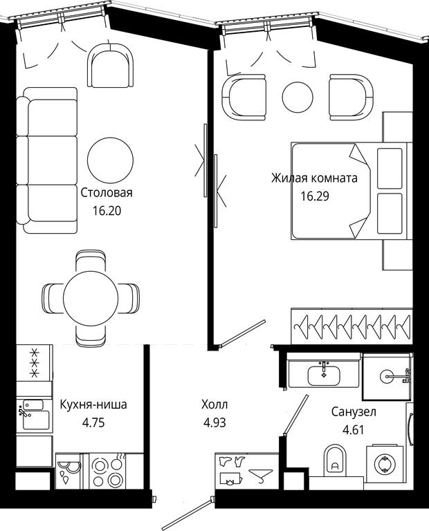 1-BD Apartment Sale, 46.78平方米 at Mod, 4th Maryinoy Roschi Street, 12с9, Moscow, Russia #2 1-BD Apartment Sale, 46.78平方米 at Mod, 4th Maryinoy Roschi Street, 12с9, Moscow, Russia #2