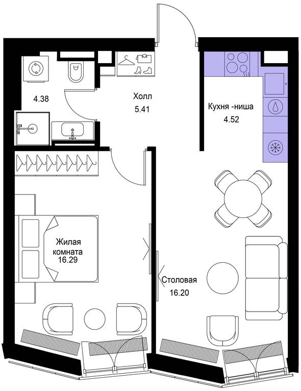 1-BD Apartment Sale, 46.8 sq. m. at Mod, 4th Maryinoy Roschi Street, 12с9, Moscow, Russia #1 1-BD Apartment Sale, 46.8 sq. m. at Mod, 4th Maryinoy Roschi Street, 12с9, Moscow, Russia #1