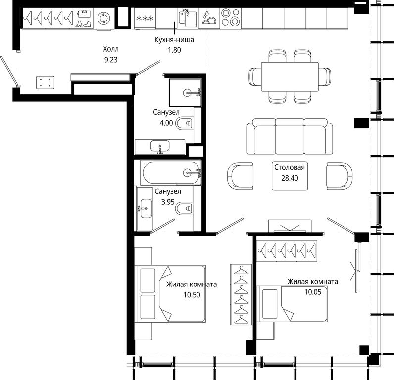 2-BD Apartment Sale, 68.69平方米 at Mod, 4th Maryinoy Roschi Street, 12с9, Moscow, Russia #1 2-BD Apartment Sale, 68.69平方米 at Mod, 4th Maryinoy Roschi Street, 12с9, Moscow, Russia #1