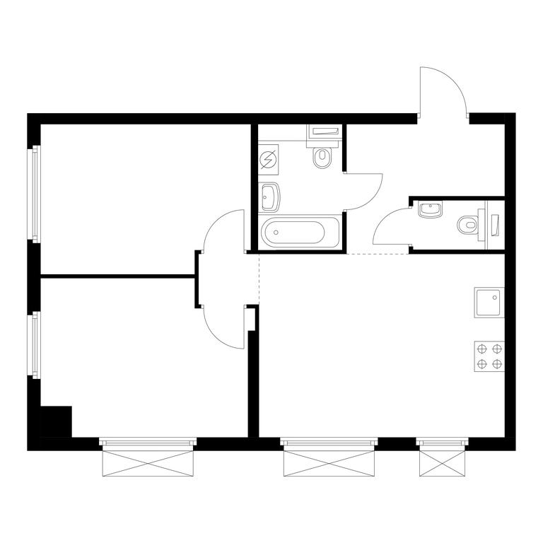2-BD Apartment Sale, 53.6 sq. m. at Kolskaya 8, Kolskaya Street, 8с16, Moscow, Russia #1