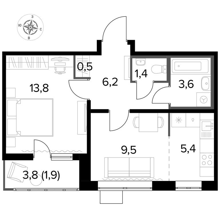 2-BD Apartment Sale, 42.3 sq. m. at Pervyi Lermontovskiy, zhiloy kompleks 1-y Lermontovskiy, Lyubertsy, Moscow Region, Russia #1 2-BD Apartment Sale, 42.3 sq. m. at Pervyi Lermontovskiy, zhiloy kompleks 1-y Lermontovskiy, Lyubertsy, Moscow Region, Russia #1