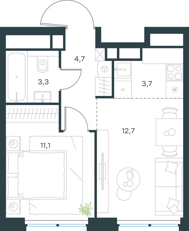 1-BD Apartment Sale, 35.5平方米 at Level Zvenigorodskaya, 3rd Silikatny Drive, 6к1, Moscow, Russia #1 1-BD Apartment Sale, 35.5平方米 at Level Zvenigorodskaya, 3rd Silikatny Drive, 6к1, Moscow, Russia #1