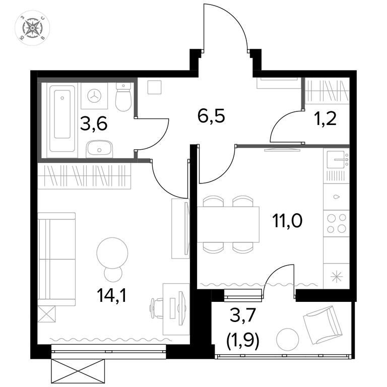 1-BD Apartment Sale, 38.4平方米 at Pervyi Leningradskiy, Pervy Leningradskiy Residential Complex, Moscow, Russia #1 1-BD Apartment Sale, 38.4平方米 at Pervyi Leningradskiy, Pervy Leningradskiy Residential Complex, Moscow, Russia #1