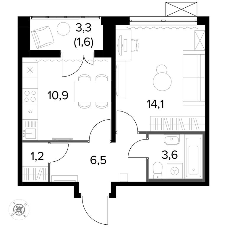 1-BD Apartment Sale, 38.1平方米 at Pervyi Leningradskiy, Pervy Leningradskiy Residential Complex, Moscow, Russia #1 1-BD Apartment Sale, 38.1平方米 at Pervyi Leningradskiy, Pervy Leningradskiy Residential Complex, Moscow, Russia #1