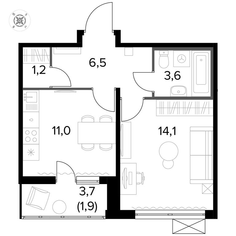 1-BD Apartment Sale, 38.4平方米 at Pervyi Leningradskiy, Pervy Leningradskiy Residential Complex, Moscow, Russia #1 1-BD Apartment Sale, 38.4平方米 at Pervyi Leningradskiy, Pervy Leningradskiy Residential Complex, Moscow, Russia #1