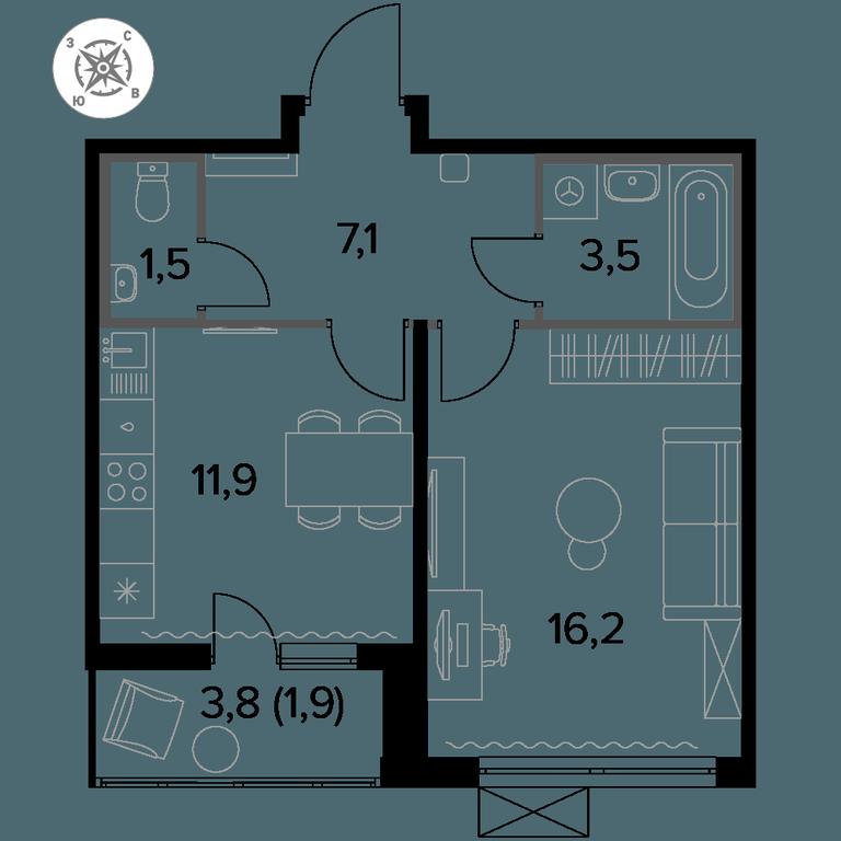 1-BD Apartment Sale, 42.1 sq. m. at Pervyi Leningradskiy, Pervy Leningradskiy Residential Complex, Moscow, Russia #1 1-BD Apartment Sale, 42.1 sq. m. at Pervyi Leningradskiy, Pervy Leningradskiy Residential Complex, Moscow, Russia #1