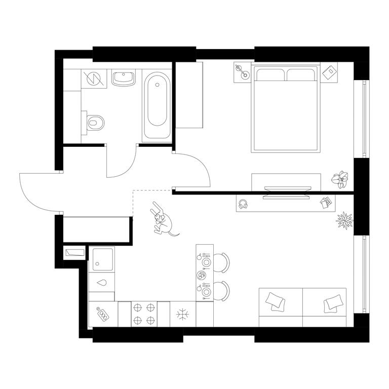 1-BD Apartment Sale, 39.4 sq. m. at Kronshtadtskiy 9, Kronshtadtsky Boulevard, 9с21, Moscow, Russia #1 1-BD Apartment Sale, 39.4 sq. m. at Kronshtadtskiy 9, Kronshtadtsky Boulevard, 9с21, Moscow, Russia #1