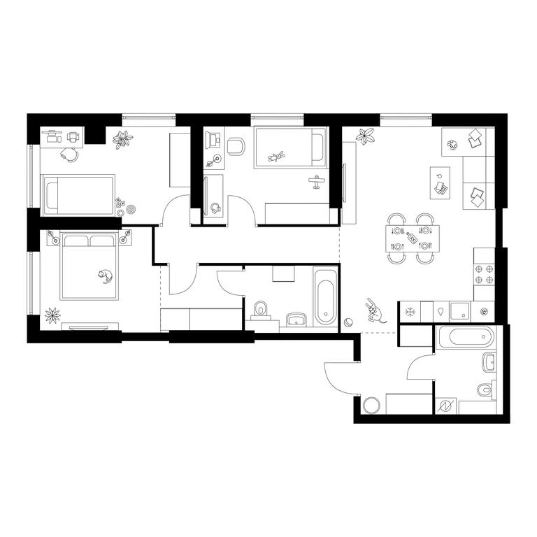 3-BD Apartment Sale, 78 sq. m. at Kronshtadtskiy 9, Kronshtadtsky Boulevard, 9с21, Moscow, Russia #1