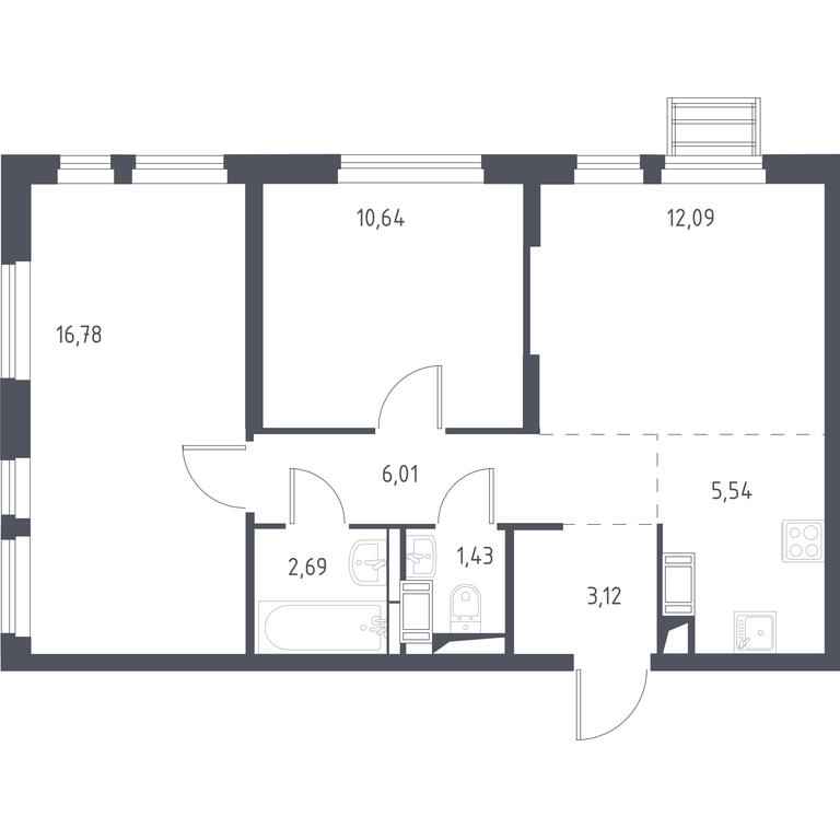 Продажа 2-комн. квартиры, 58,3 м² в ЖК «Горки Парк», Школьная улица, 2, деревня Коробово, Ленинский городской округ, Московская область, Россия #1