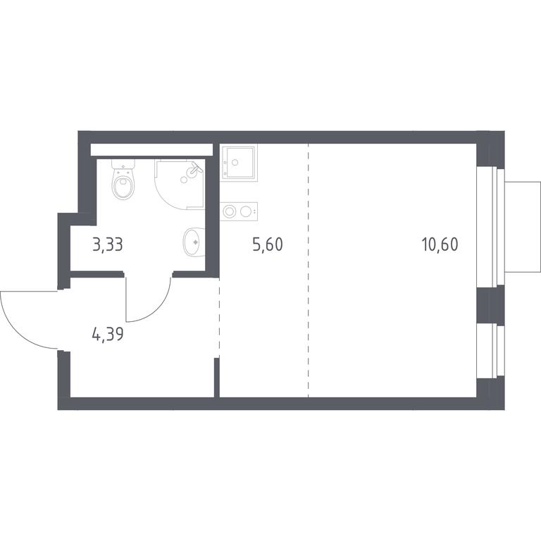 Apartment Sale, 23.92 sq. m. at Novoe Vidnoe, Kalinovka Village, Leninskiy City District, Moscow Region, Russia #1