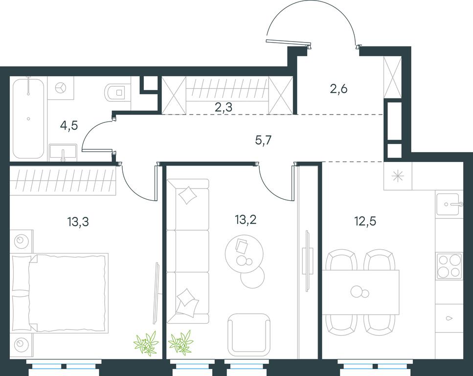 1-BD Apartment Sale, 54.1 sq. m. at Level Nizhegorodskaja, Perovskoye Highway, 21с1, Moscow, Russia #1 1-BD Apartment Sale, 54.1 sq. m. at Level Nizhegorodskaja, Perovskoye Highway, 21с1, Moscow, Russia #1