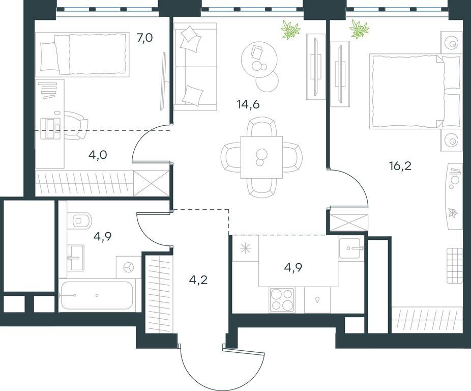 2-BD Apartment Sale, 55.8 sq. m. at Level Yzhnoportovaya, Yuzhnoportovaya Street, 28Ас17, Moscow, Russia #1 2-BD Apartment Sale, 55.8 sq. m. at Level Yzhnoportovaya, Yuzhnoportovaya Street, 28Ас17, Moscow, Russia #1
