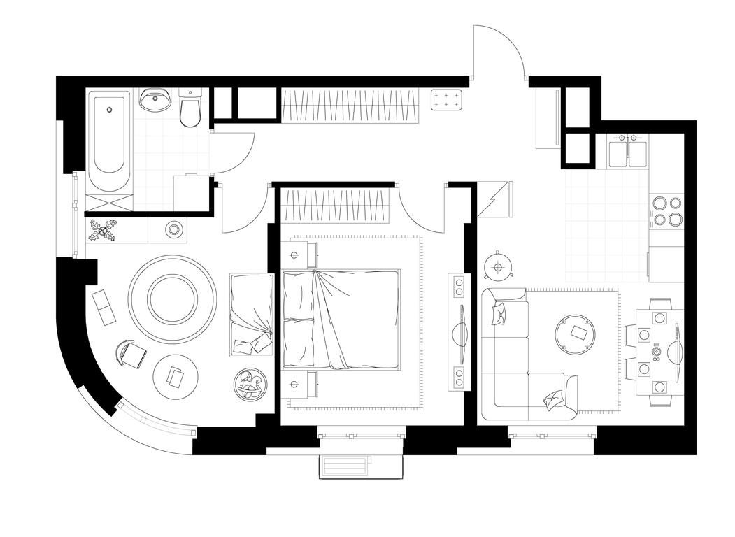 2-BD Apartment Sale, 52.6 sq. m. at Rezidentsii Skolkovo, Kashtanovaya ulitsa, 1, rabochiy posyolok Zarechye, Odintsovskiy City District, Moscow Region, Russia #1