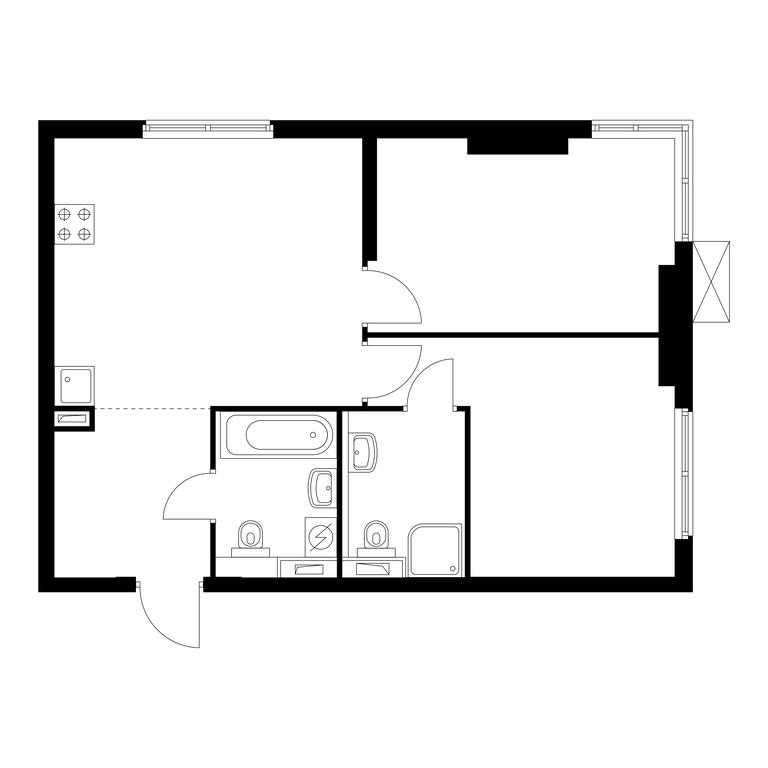2-BD Apartment Sale, 57.3 sq. m. at Holland Park, Volokolamskoye Highway, 71/13к1, Moscow, Russia #1