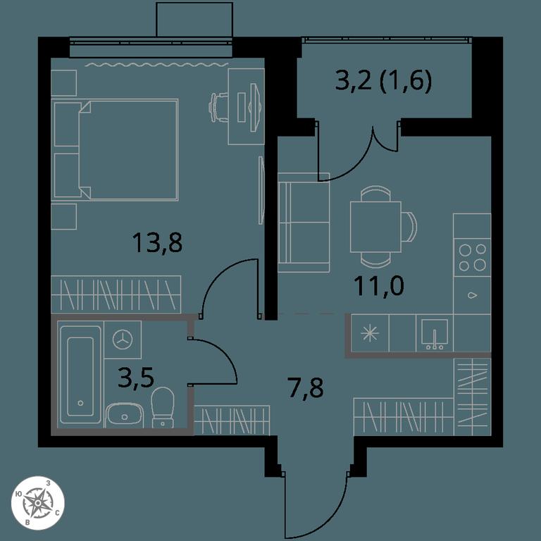 1-BD Apartment Sale, 37.7 sq. m. at 1-y Salarevskiy, Kiyevskoye Highway, Moskovskiy Settlement, Moscow, Russia #1