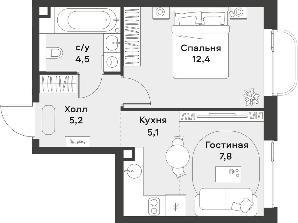 Apartment Sale, 35 sq. m. at Alia, Lyotnaya Street, 95Бк2, Moscow, Russia #2