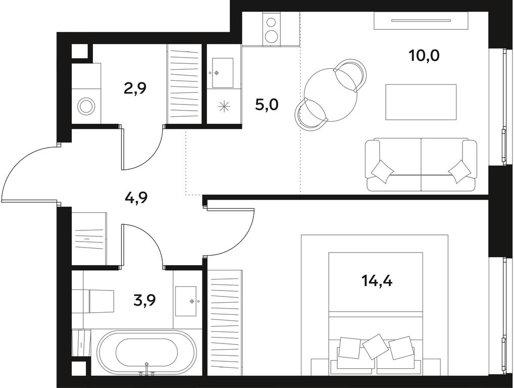 Apartment Sale, 41.1 sq. m. at Alia, Lyotnaya Street, 95Бк2, Moscow, Russia #1
