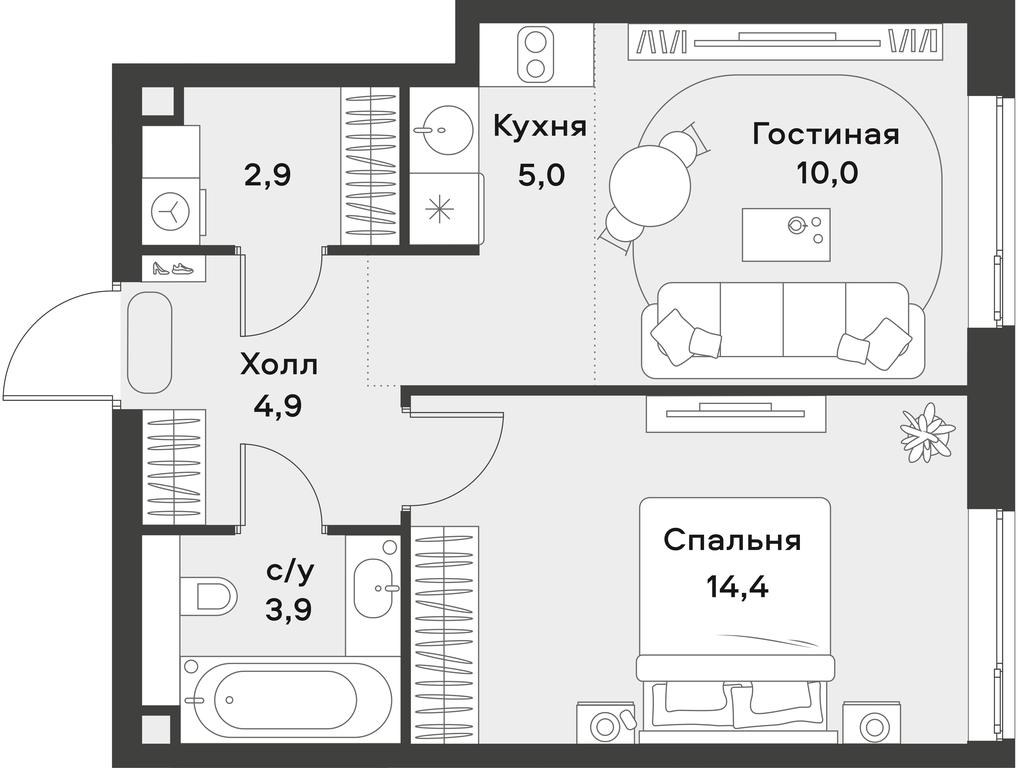 Apartment Sale, 41.1 sq. m. at Alia, Lyotnaya Street, 95Бк2, Moscow, Russia #2