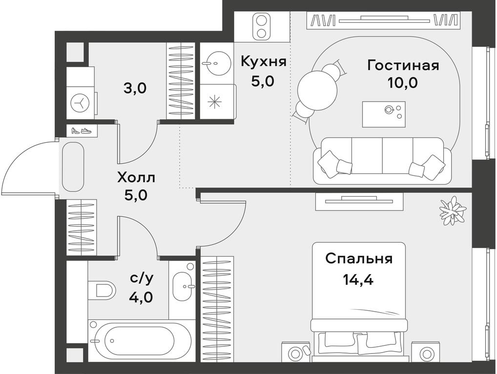 Apartment Sale, 41.4 sq. m. at Alia, Lyotnaya Street, 95Бк2, Moscow, Russia #2
