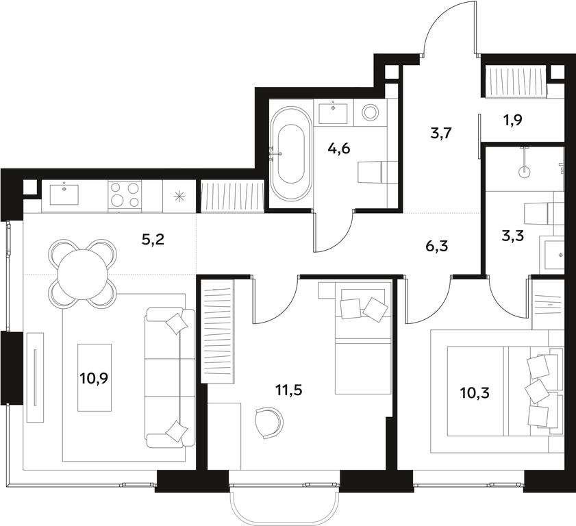 1-BD Apartment Sale, 57.7 sq. m. at Alia, Lyotnaya Street, 95Бк2, Moscow, Russia #1 1-BD Apartment Sale, 57.7 sq. m. at Alia, Lyotnaya Street, 95Бк2, Moscow, Russia #1
