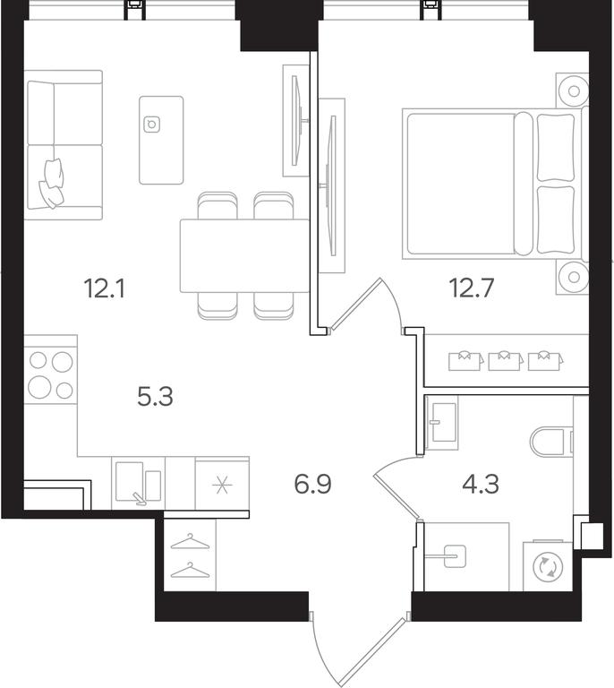 1-BD Apartment Sale, 41.3平方米 at Mangazeya na Tulskoy, Bolshaya Tulskaya Street, Moscow, Russia #1 1-BD Apartment Sale, 41.3平方米 at Mangazeya na Tulskoy, Bolshaya Tulskaya Street, Moscow, Russia #1