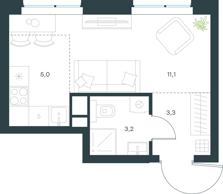 Apartment Sale, 22.6平方米 at Level Michurinskiy, Озёрная улица, вл1, Москва, Россия #1 Apartment Sale, 22.6平方米 at Level Michurinskiy, Озёрная улица, вл1, Москва, Россия #1