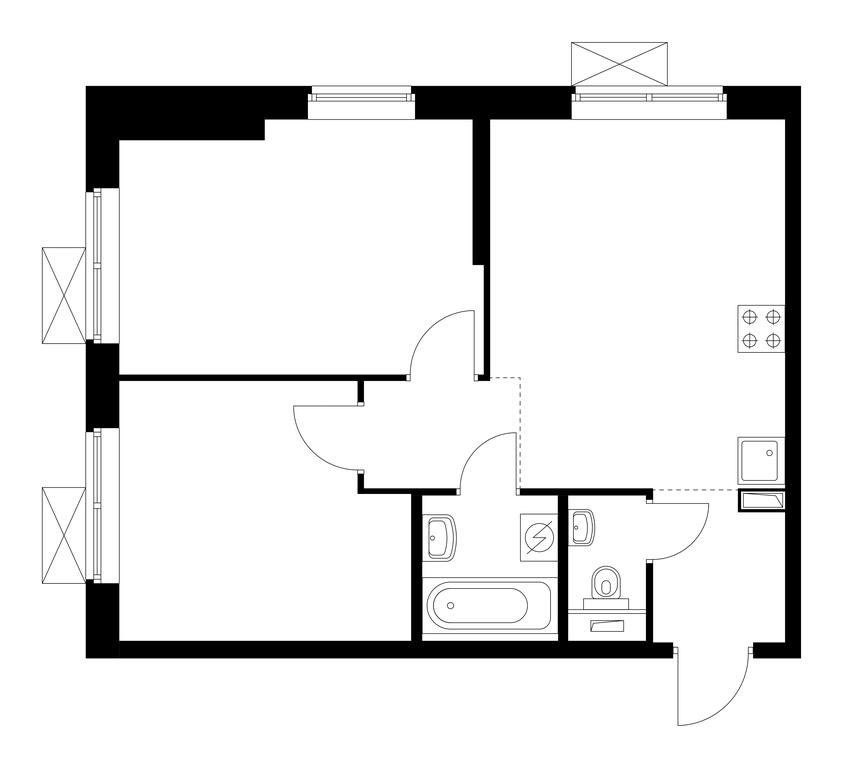2-BD Apartment Sale, 50.2 sq. m. at Kronshtadtskiy 14, Kronshtadtsky Boulevard, 14с13, Moscow, Russia #1 2-BD Apartment Sale, 50.2 sq. m. at Kronshtadtskiy 14, Kronshtadtsky Boulevard, 14с13, Moscow, Russia #1